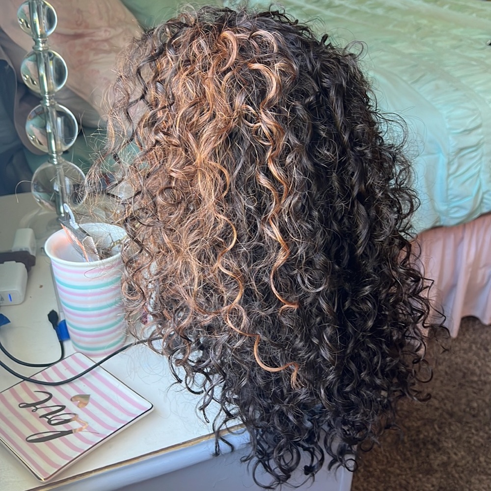 Dark curly wig